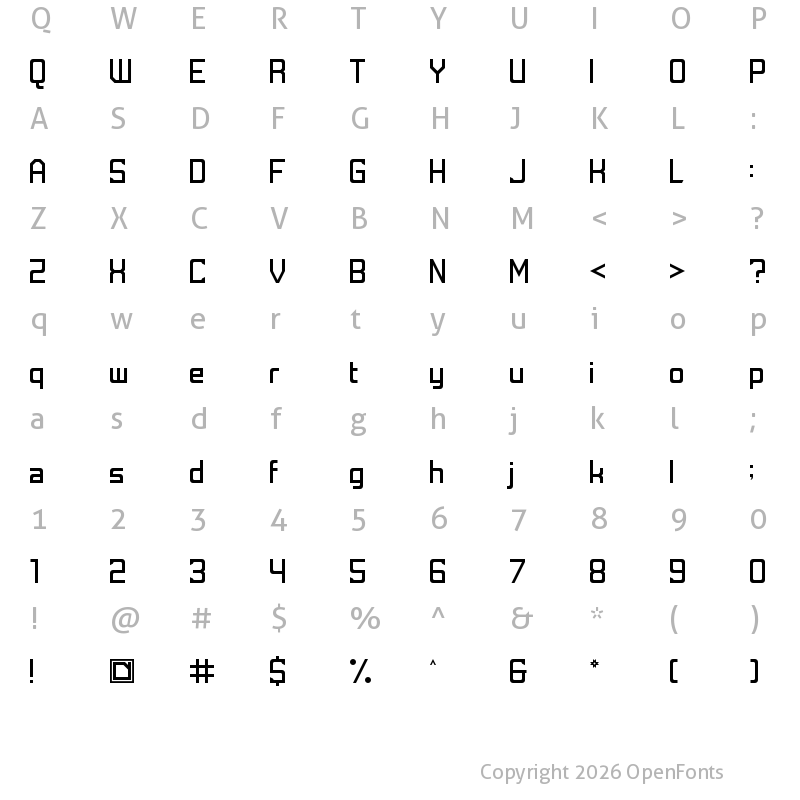 Character Map of SinMedia Sans Regular