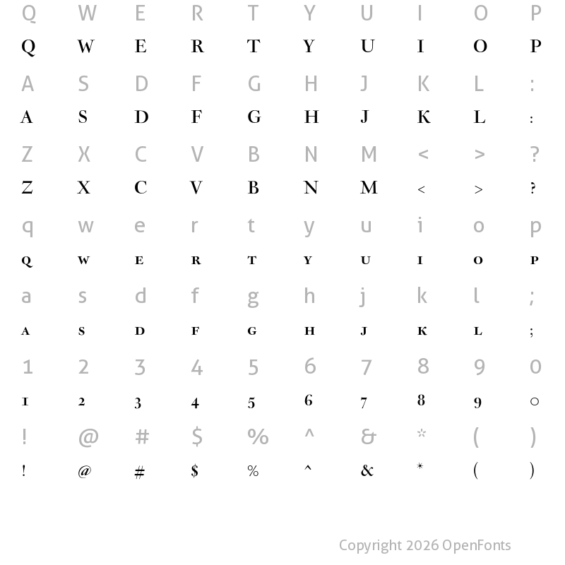 Character Map of Sirenne SeventyTwo MVB Roman Small Caps