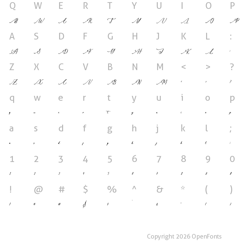 Character Map of Sisteria Dottela Regular