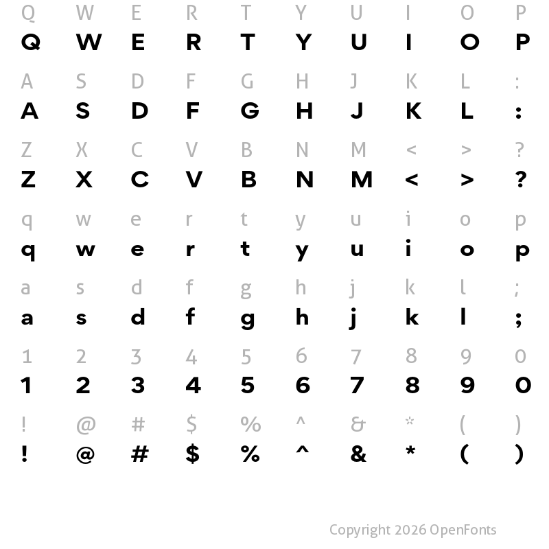 Character Map of Sitaoy Bold