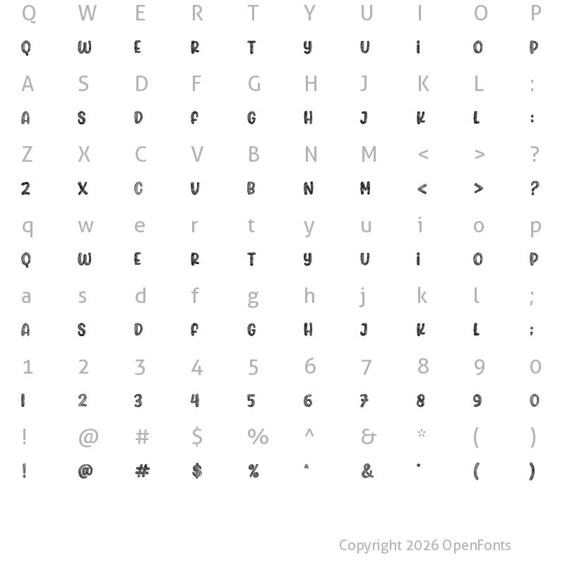 Character Map of Sketching Universe Regular