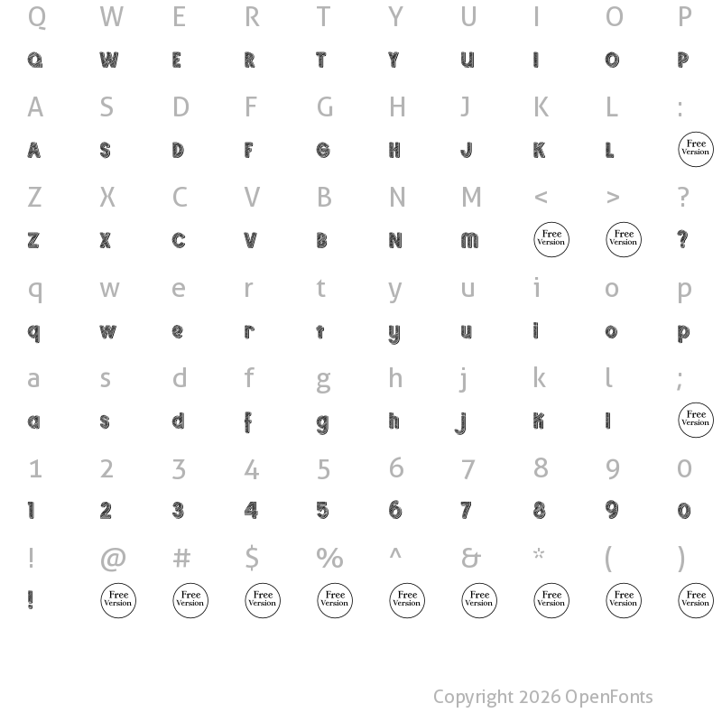 Character Map of SKETCHUP FREE TRIAL Regular