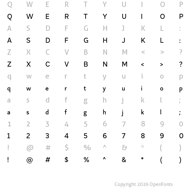 Character Map of Skie Medium