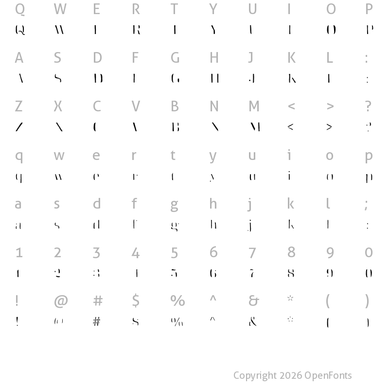 Character Map of Skitch Fill Regular