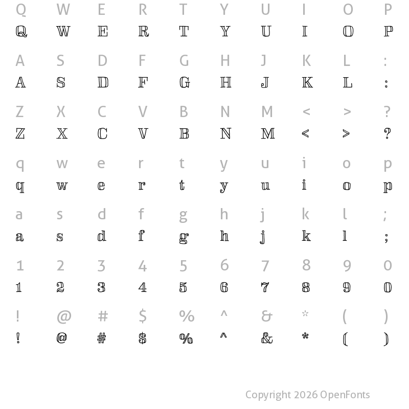 Character Map of Skitch Regular