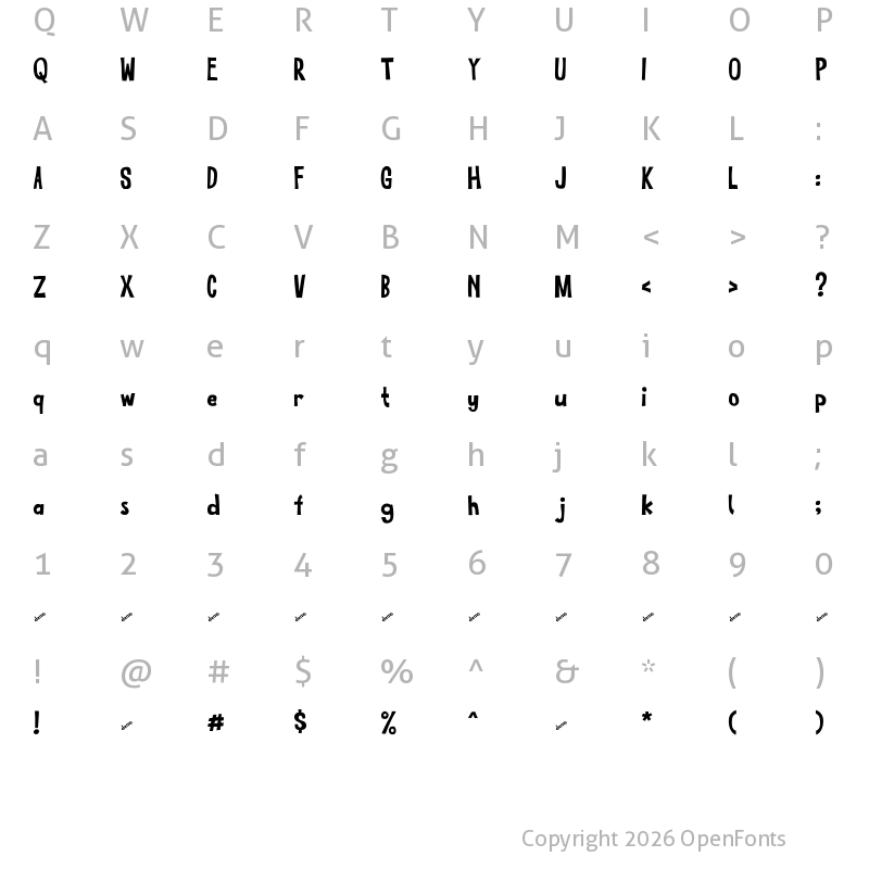 Character Map of SKREEBLE Regular