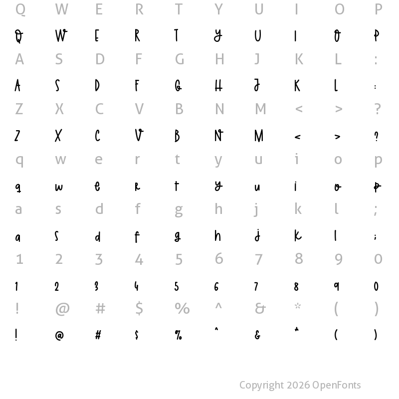 Character Map of Skyhigh Regular