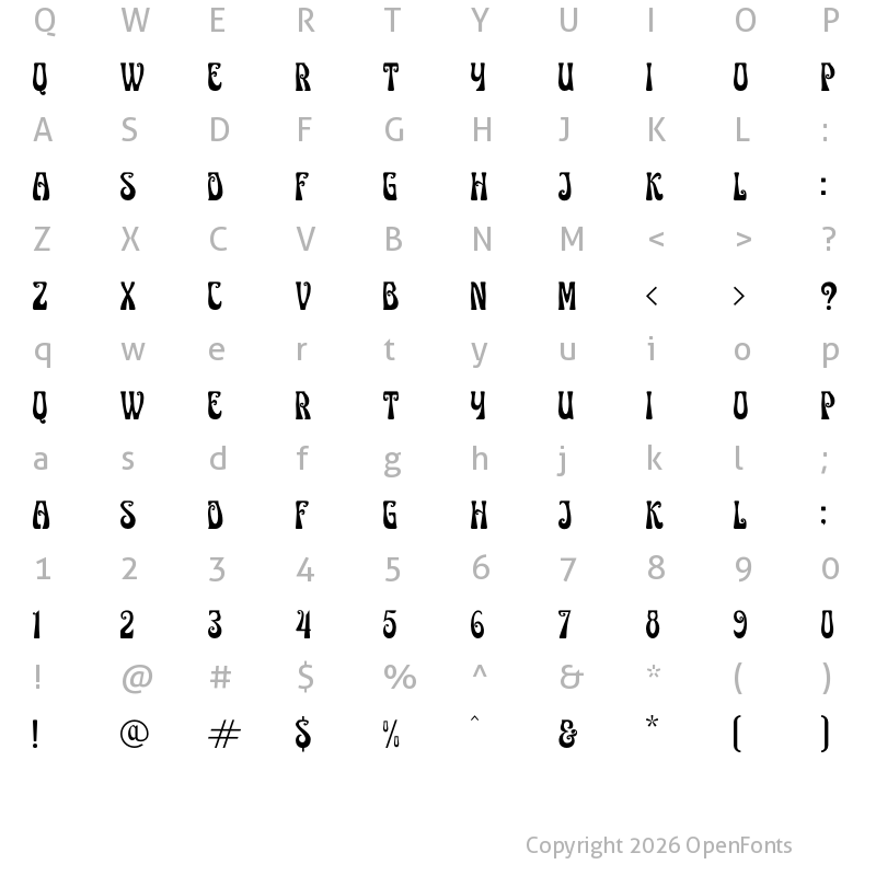 Character Map of SKYPIAN Regular