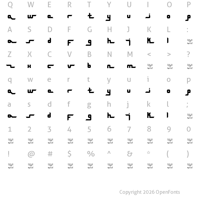 Character Map of SL Drops Of Moonlight Regular