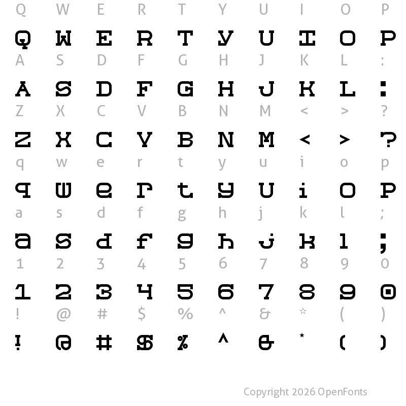 Character Map of Slabberton Regular