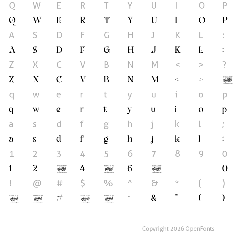 Character Map of Slagless Regular