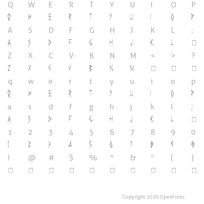 Character Map of Slasha Regular