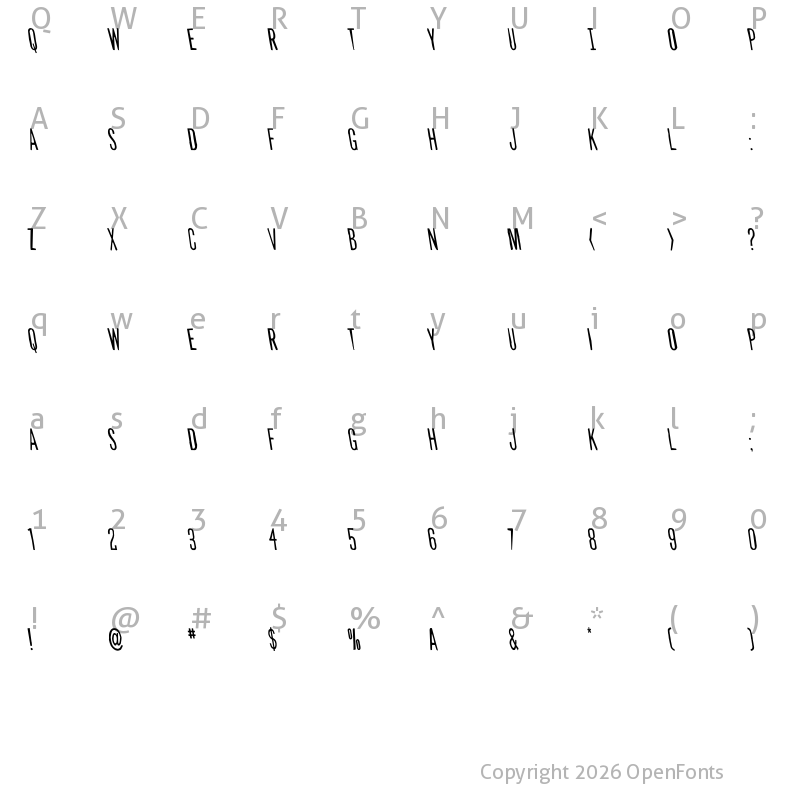 Character Map of Slasher Film Rough Semi-Leftal Regular