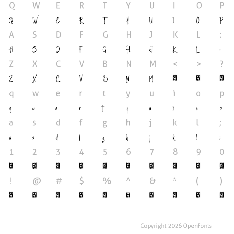 Character Map of Slatter Personal Use