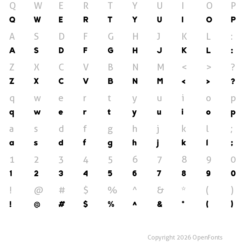 Character Map of Slenco Black