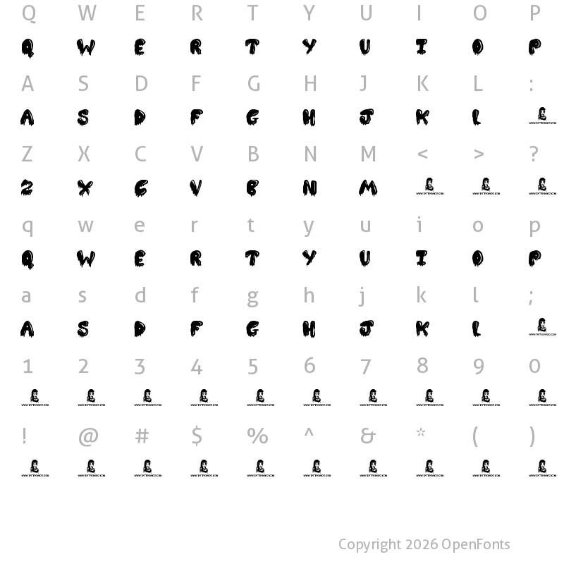 Character Map of Slimed Regular