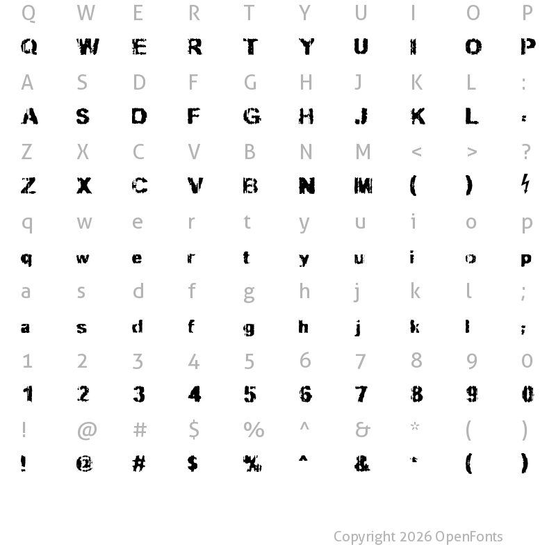 Character Map of Slippy Regular