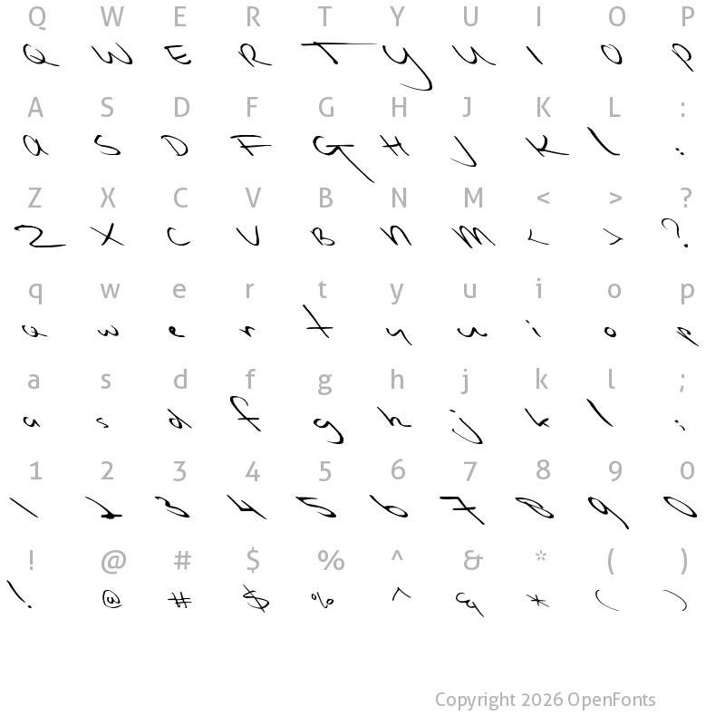 Character Map of Slipstream Sweetheart Regular