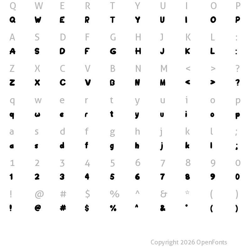 Character Map of Small Cake Small Cake
