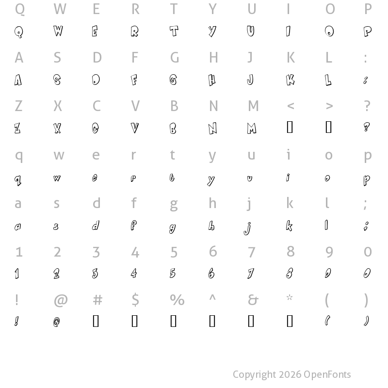 Character Map of Smartie CAPS Regular