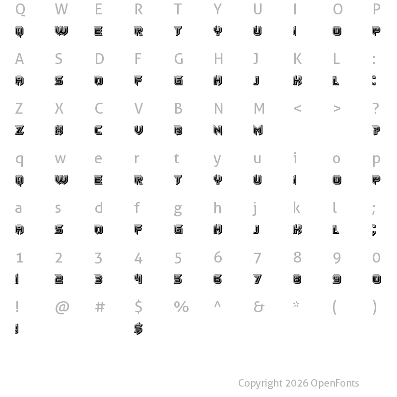 Character Map of Smash Regular