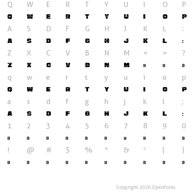 Character Map of Smash Wall Personal Use