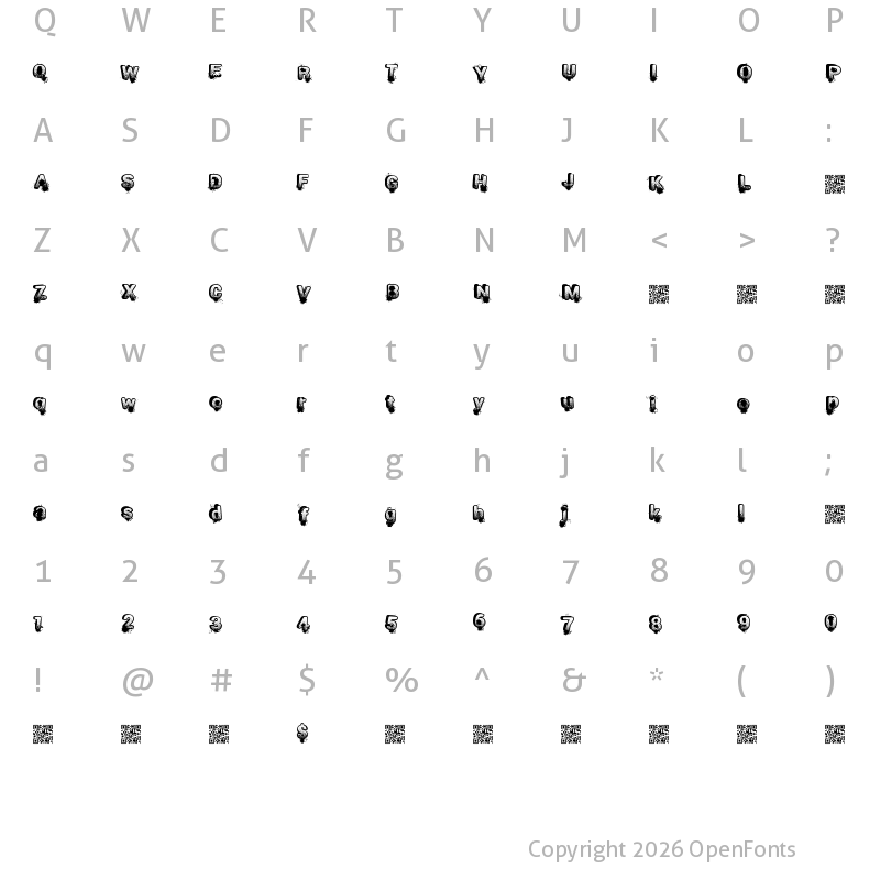 Character Map of SmashBreak Regular