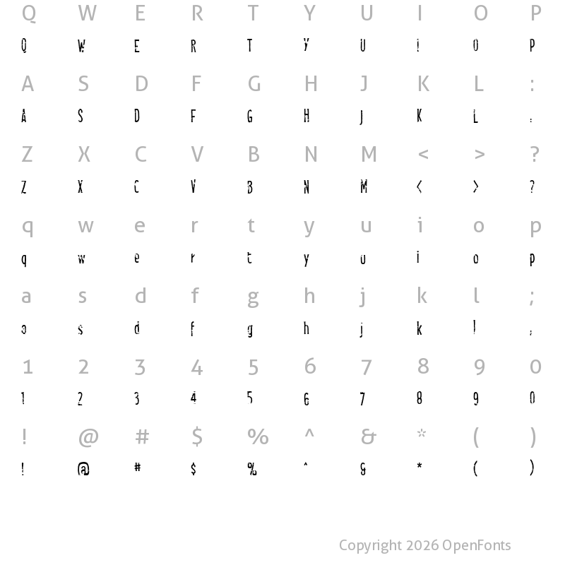 Character Map of SmellsLikeTacos BB Regular
