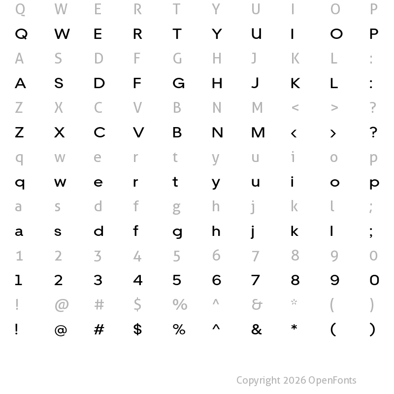 Character Map of Smeltex Medium