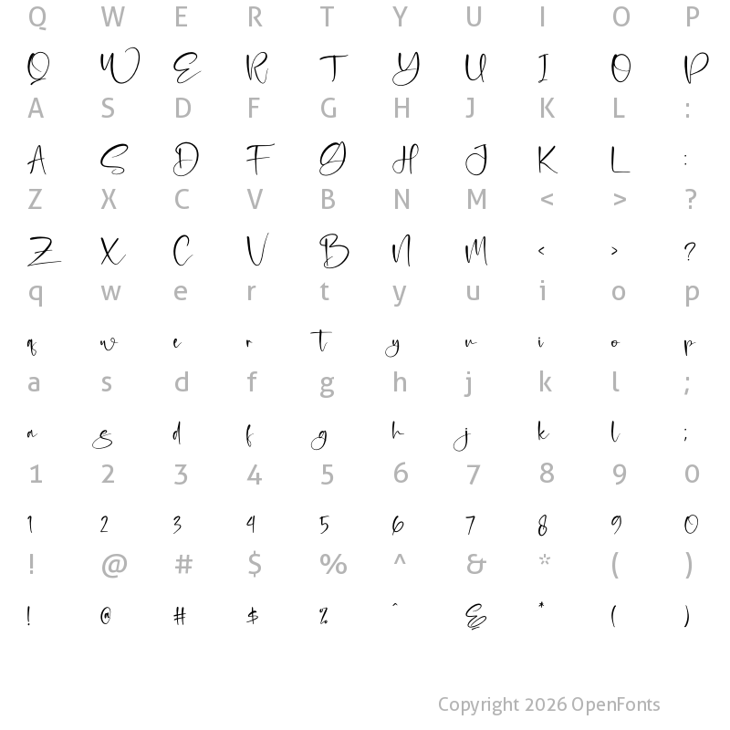Character Map of Smithasa Regular