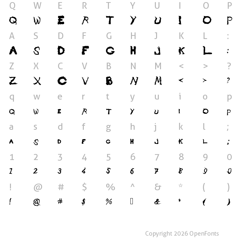 Character Map of smokycloud Medium