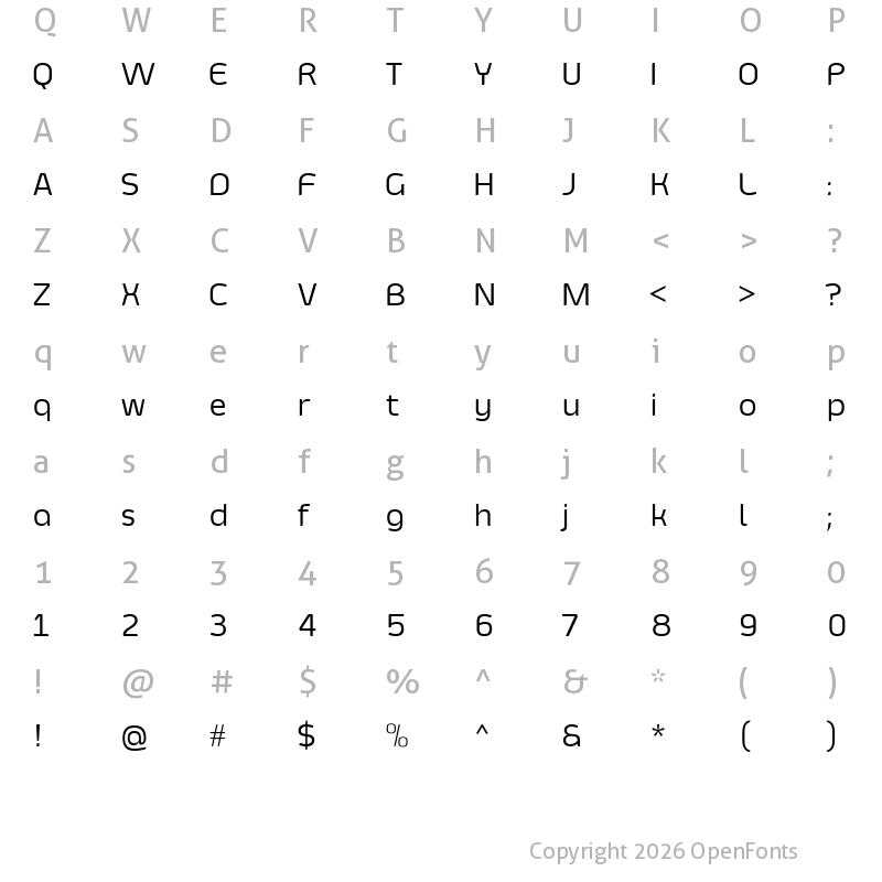 Character Map of Smoolthan Regular