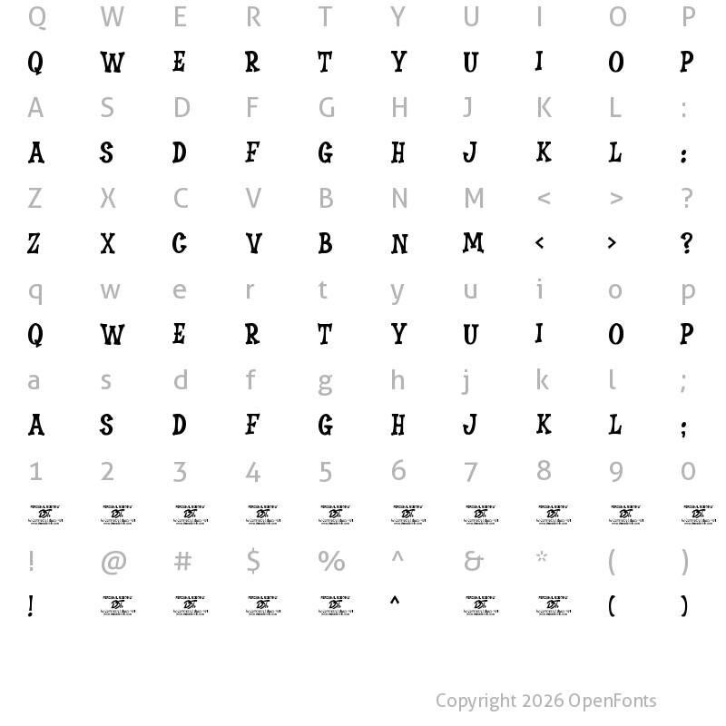 Character Map of Smooth Crime Regular