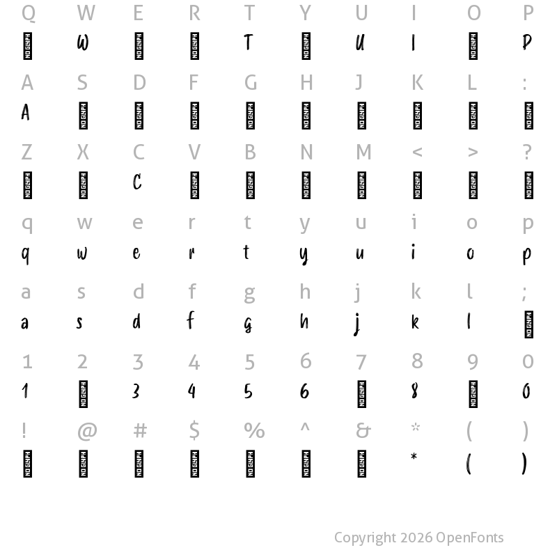 Character Map of Smoothy-Regular ?