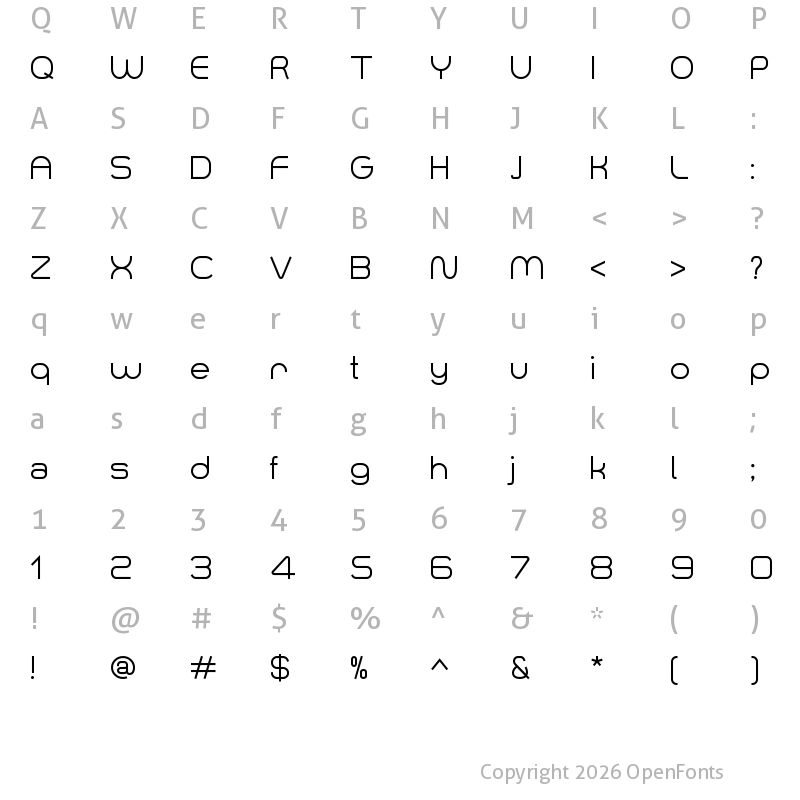 Character Map of Smush Regular