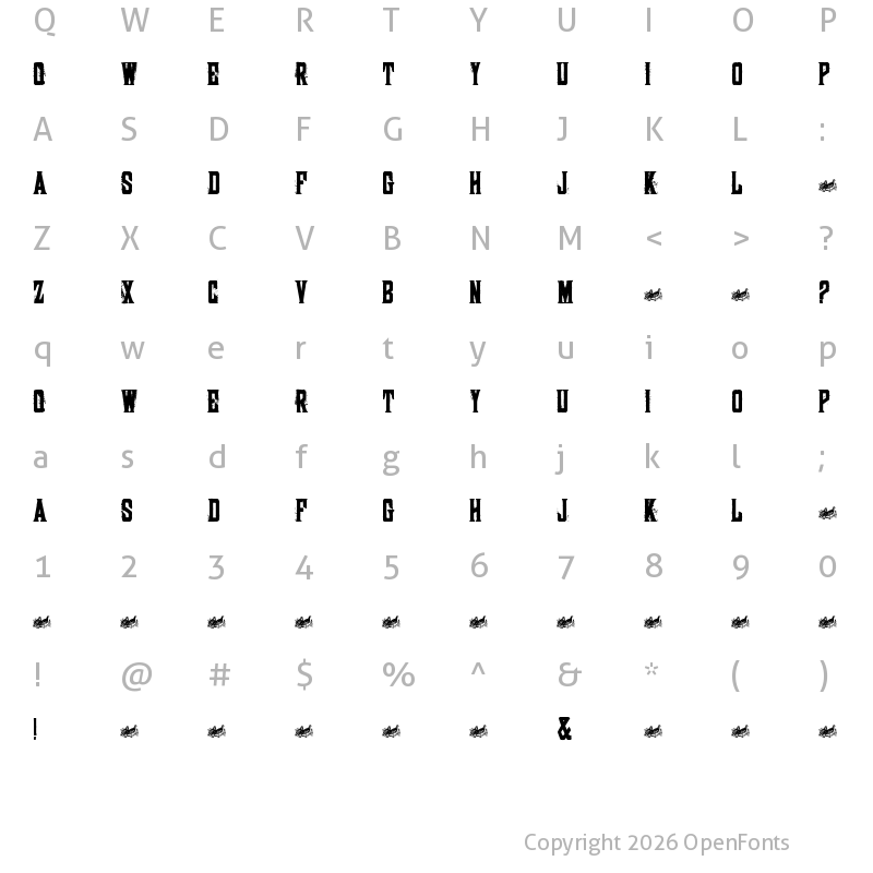 Character Map of SNACKS Regular