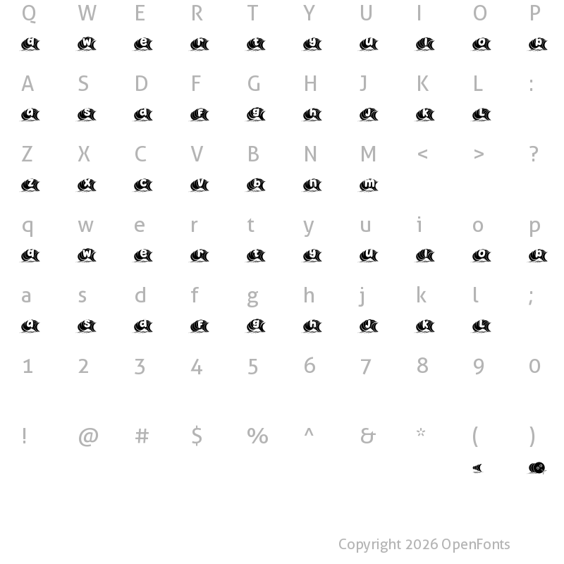Character Map of Snake Business Regular