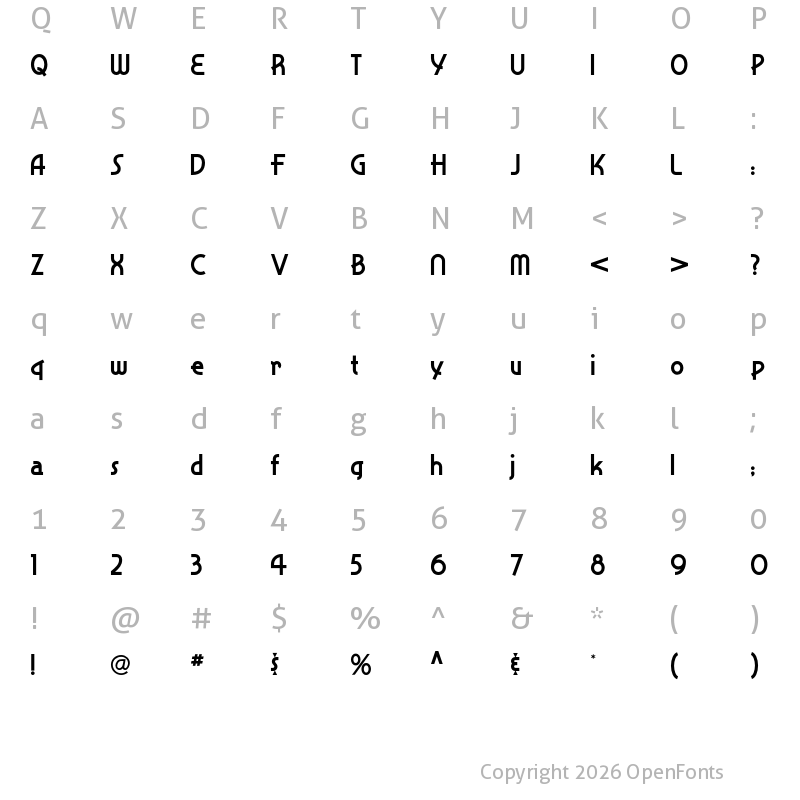 Character Map of Snappy Service NF Regular