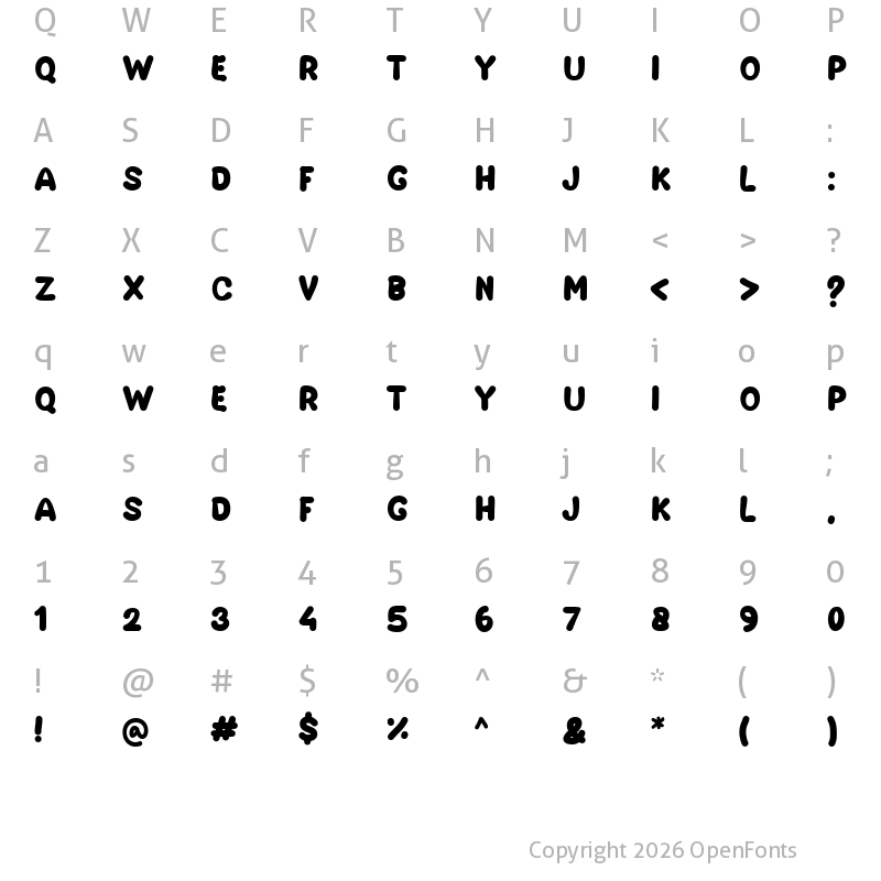 Character Map of SNEAKER Regular