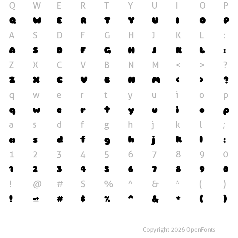 Character Map of Sniglet ExtraBold