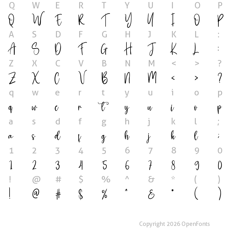 Character Map of Snowflake Regular