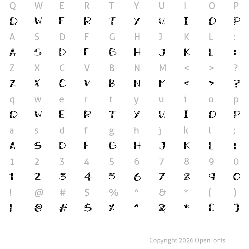 Character Map of Snowy Sparkles Regular