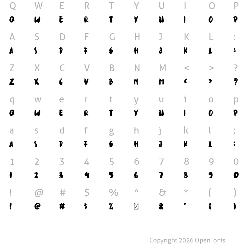 Character Map of So Cute Handwritten Personal Regular