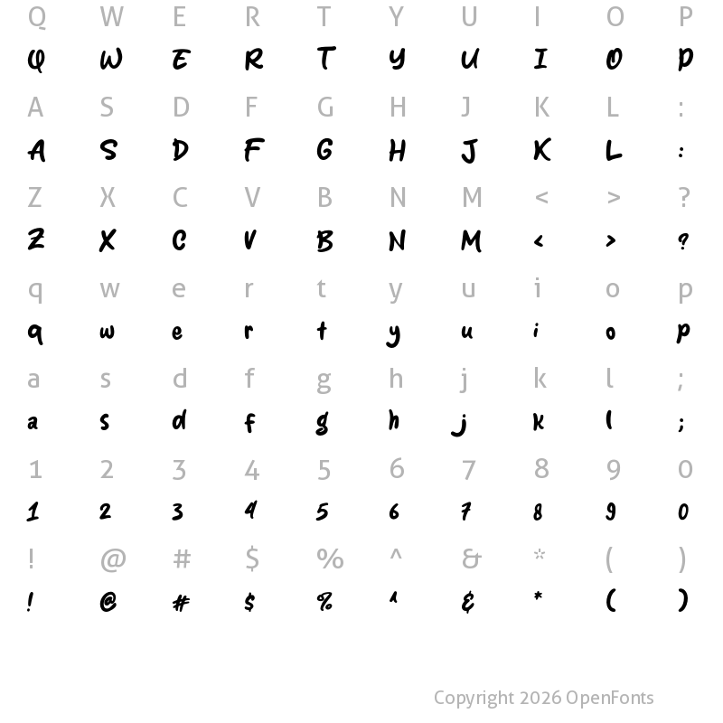 Character Map of Socake Regular