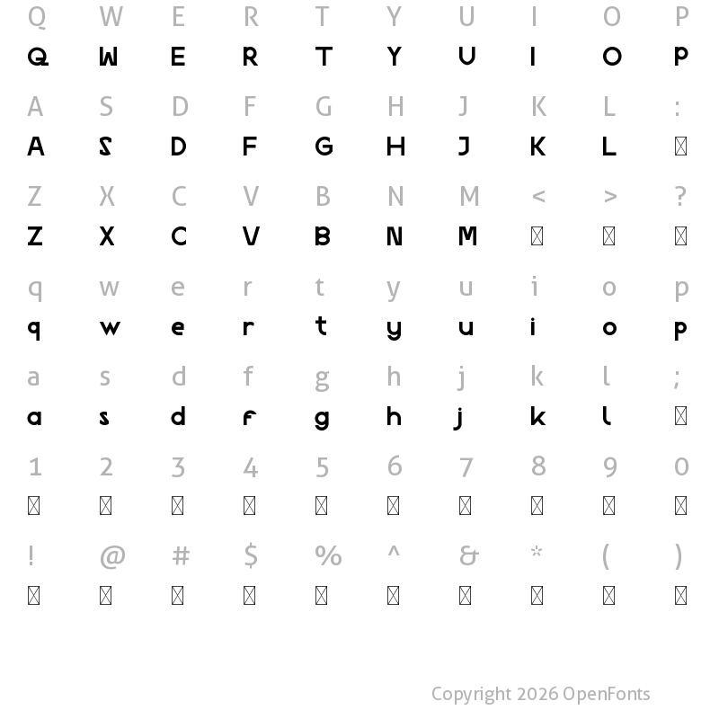 Character Map of Social Trend Demo Regular