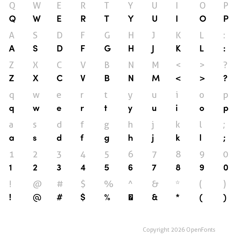 Character Map of Sofia Pro SemiBold
