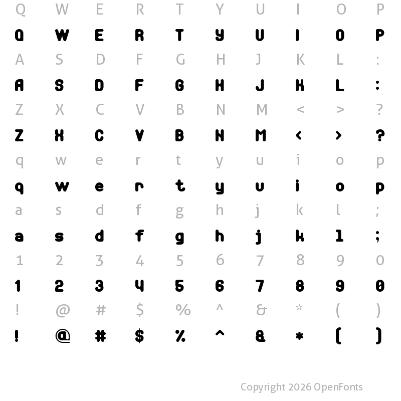 Character Map of Soft Sans Serif 7 Regular
