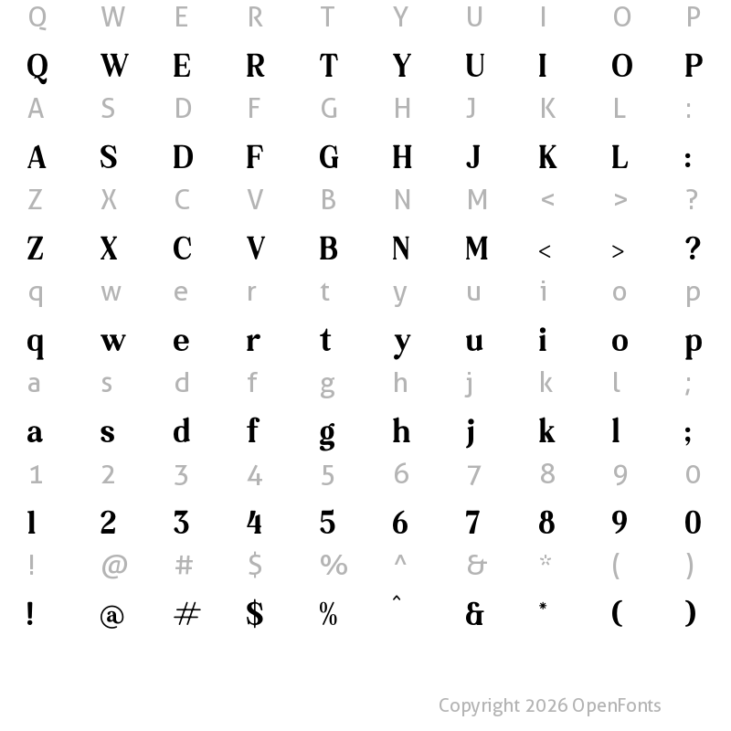 Character Map of Softers Regular