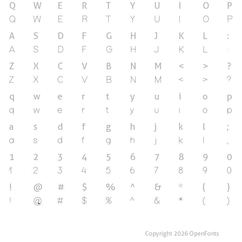 Character Map of SoftLine normal