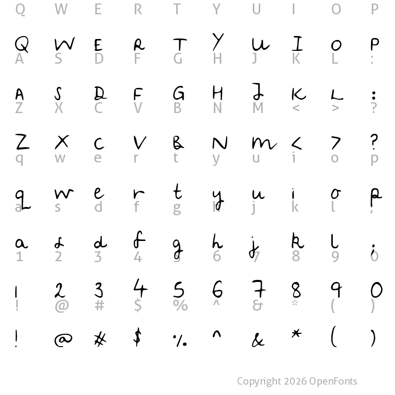 Character Map of Soggy Kitten Regular